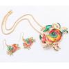 Модный весенне-летний набор ожерелья и серег в виде краба с красочной отделкой капельным маслом