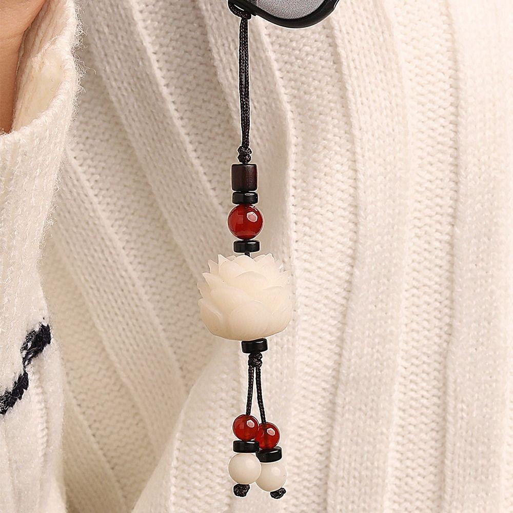 Car Accessories Unisex Key Chain Bodhi Key Chain Lotus Flower Pendant Mobile Phone Ring Key Ring