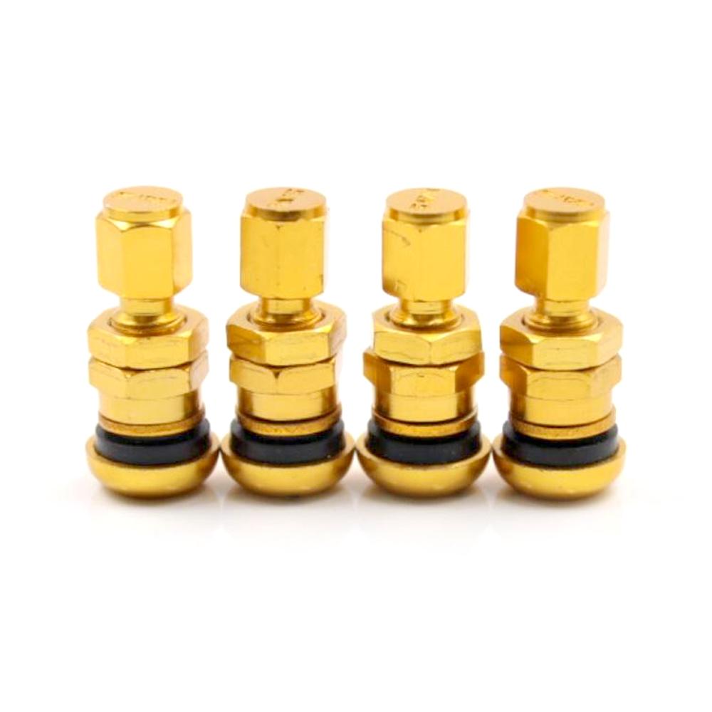 4Pcs Car Truck Motorcycle Valve Short Stems Metal Bolt Tire Valve Stem Kit with Dust Cap Valve Stems 1