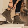 Мужские ботинки Осень Новые ботинки для ходьбы с высоким верхом Британская версия Толстая подошва Мужские кроссовки На шнуровке Противоскользящие Мотокроссовые ботинки