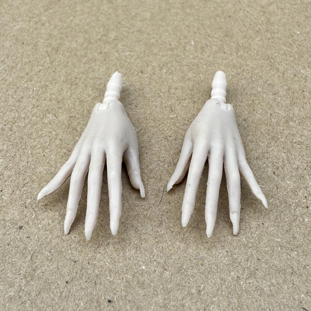 1 пара MENGF Япония Белые Сменные Руки с Длинными Ногтями Разные Жесты Универсальные для Куклы 1/6 FR/IT DIY Маникюр