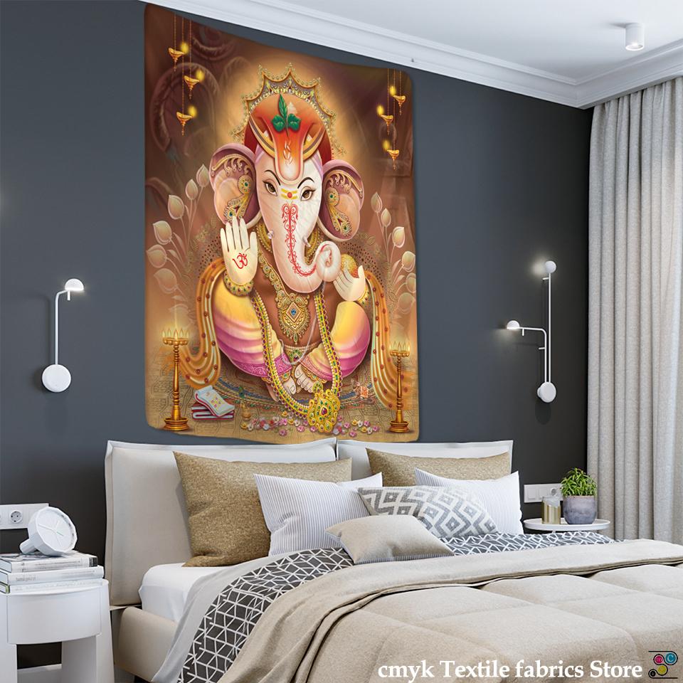 Буддийский слон гобелен настенный в стиле бохо тайский красочный настольный коврик печать художественное украшение гостиной