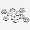 10pcs Gold Color Stainless Steel 8-12mm Round Hammered Charms Earrings Pendant for DIY Earring Jewelry Making Findings Supplies