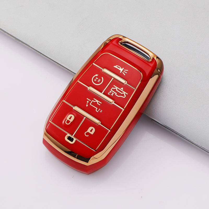 6 Buttons Tpu Car Key Case Cover for Jeep Renegade Grand Cherokee Dodge Charger Ram 1500 2500 3000 Challenger Chrysler Journey