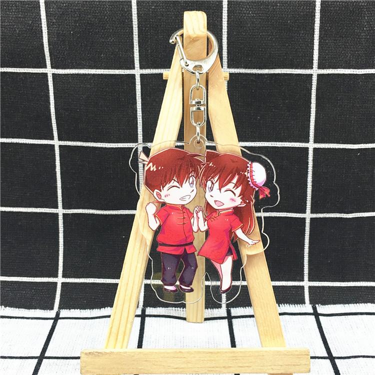 Anime Games Conan Shinichi Cartoon Character Key Rings Acrylic Keychain Metal Decoration Accessory Gift Pendant