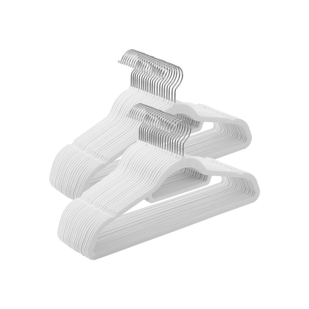SONGMICS Бархатные вешалки, 50 шт., Нескользящие вешалки для одежды, Толщина 0,6 см, Экономящие место, Крючки с поворотом на 360 градусов, Длина 43,5 см, для пальто, куртки