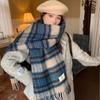 Warm Winter Cashmere Scarf Soft Thickened Shawl Wrap Vintage Long Tassel Scarves  Women