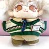 Shirt, Pants, Vest, Tie, and Name Tag Set (green) for 10cm Plush Toy, Kigurumi, Accessories, Otaku Activities, Doll, Mascot, Kpopdoll Costume [Used]