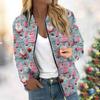 Women's Jacket Long Sleeve Lightweight Zipper Cropped Floral Printed Outerwear Casual Quilted Jacket With Pockets