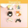 Creative Animal Couple Brooch Cool Cartoon Tai Chi Fish Black And White Rabbit Design