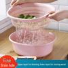 Double-Layer Plastic Vegetable and Fruit Washing Basket with Drainage