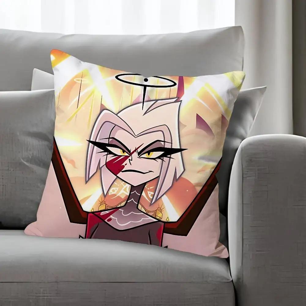 Наволочка Hazbin Hotel Lute Двусторонняя 2D-печать Мягкая плюшевая наволочка на подушку со скрытой молнией Декор Диван Спальня Гостиная Подарок