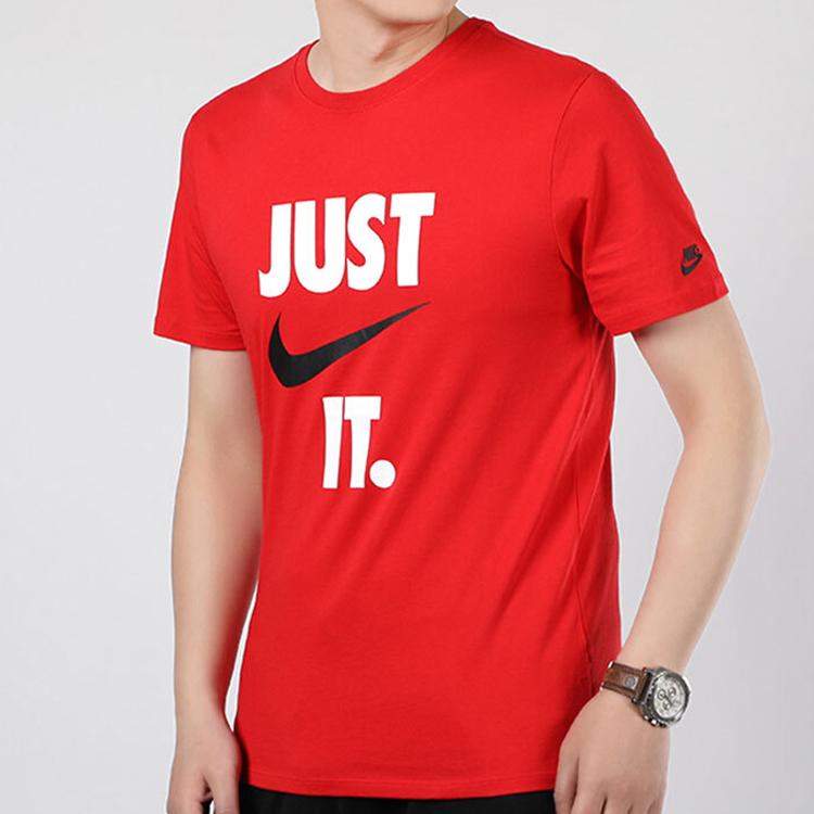 Nike Футболки Мужские Красные С Круглым Вырезом Умеренный Прямой Крой AQ5195-650