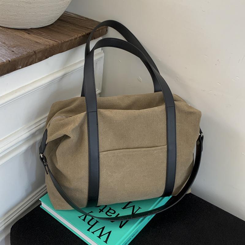 Lazy Portable Large-capacity Canvas Bag Autumn and Winter New Tote Bag Niche Casual Retro Commuter Shoulder Big Bag Women