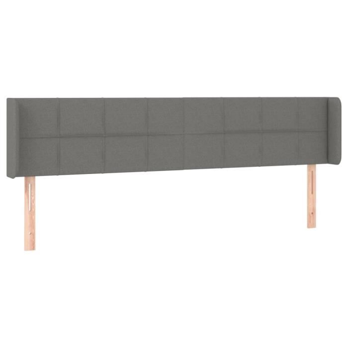 VidaXL Headboard with Ears Dark Grey 163x16x78-88 Cm Fabric3118775