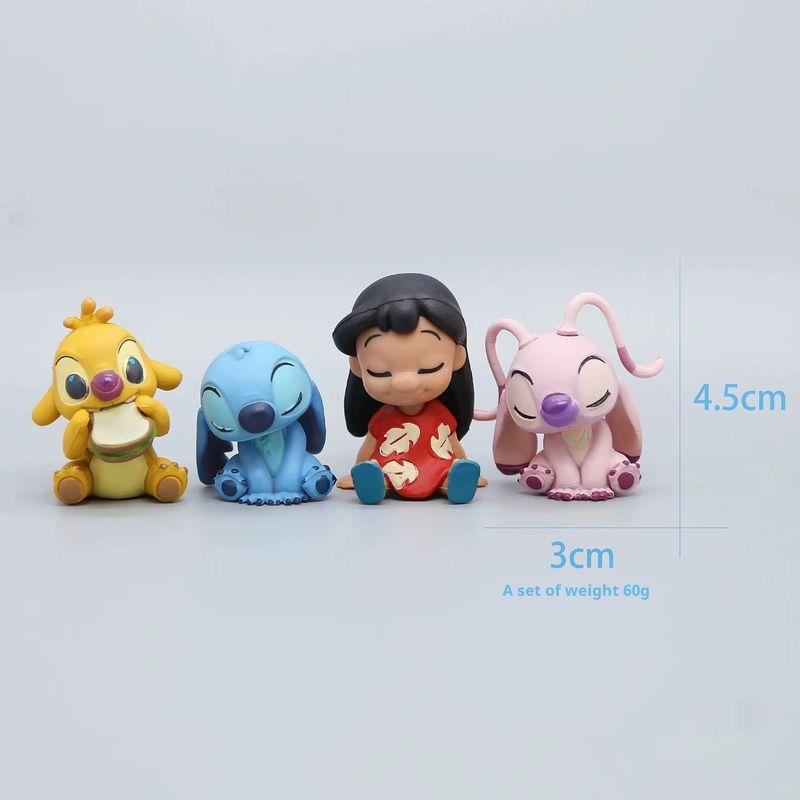 Lilo 4Pcs Stitch Angel Action Figure Toys Ute Reuben Stitch Anime Figure Collectible Model Desktop Ornament Date Surprise Gift