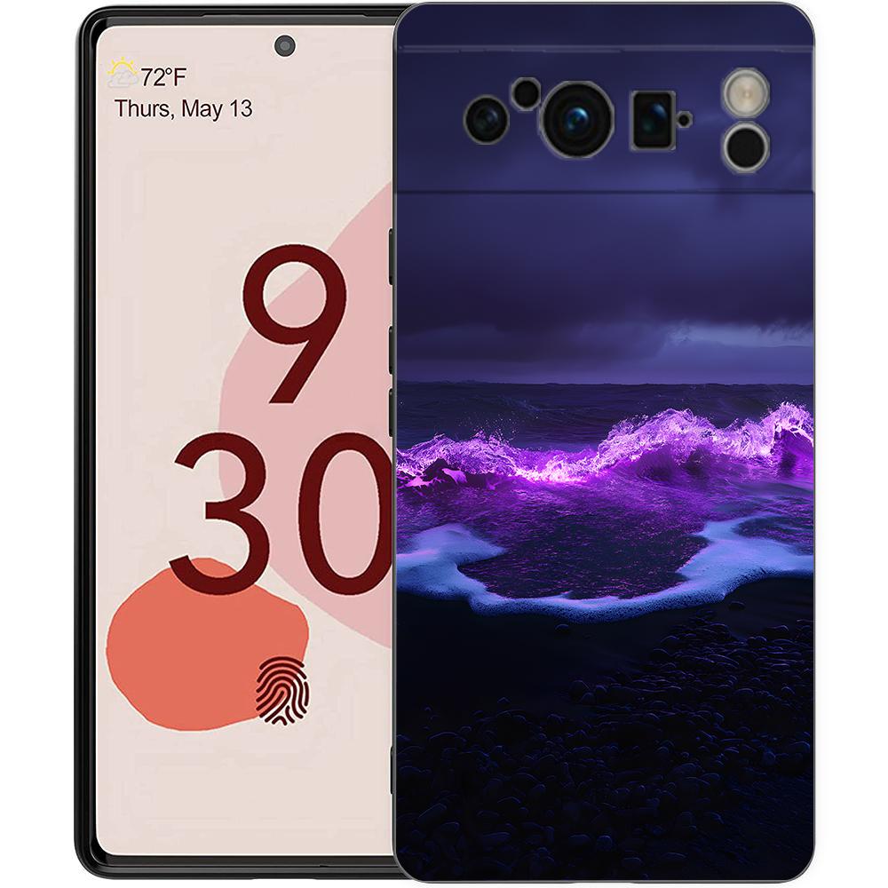 Флуоресцентный цветной волнистый чехол для телефона Google Pixel 10A 10 9 8 7 6 Pro XL 9A 8A 6A 7A 5G Мягкий ударопрочный ТПУ Черный чехол
