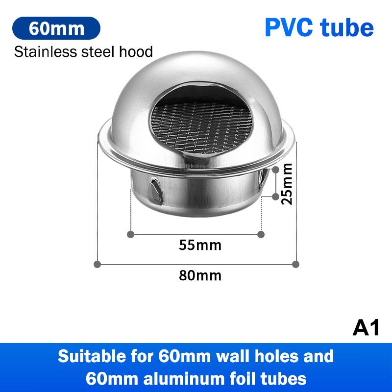 Wall Exhaust Vent Cover 304 Stainless Steel Fits 60–150mm Rustproof For Wall Ceiling Anti-bird Rat Air Vent Heating Cooling Cap