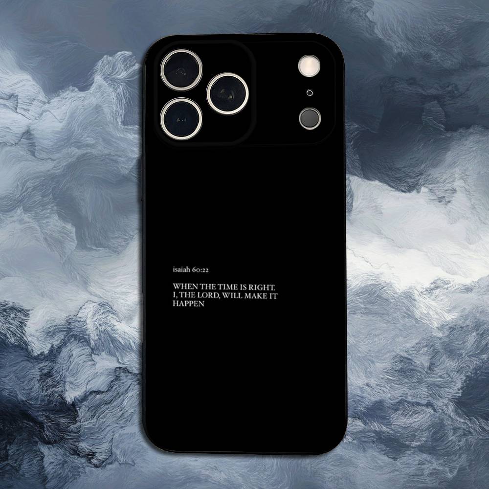 Verse Christian Jesus Bible Phone For iPhone 13,12,15,14,11,16,17,Plus,Pro Max,XS,X,XR,SE,Mini,8,7,Soft Silicone Black