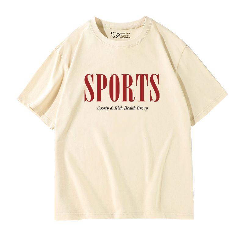 Sports Short-Sleeved T-shirt for Women 2025 New Arrival Summer Loose White Shoulder Plus Size Half Sleeve