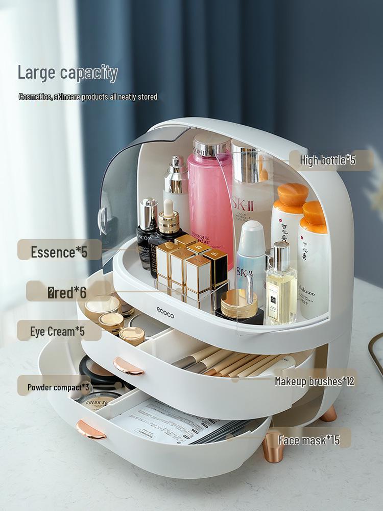 Прозрачный пылезащитный органайзер для косметики: Органайзер для хранения кистей для макияжа и средств по уходу за кожей для туалетного столика