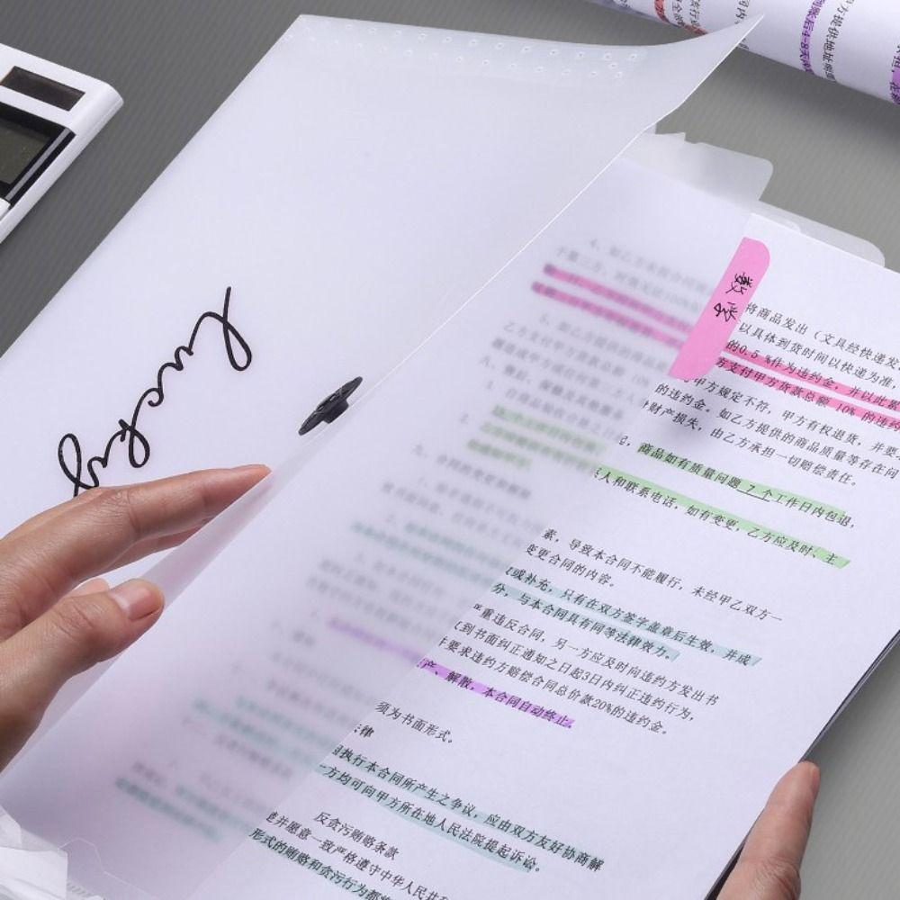 High-capacity A4 File Folder Translucent Document Organizer Simple Expanding Folder  Projects