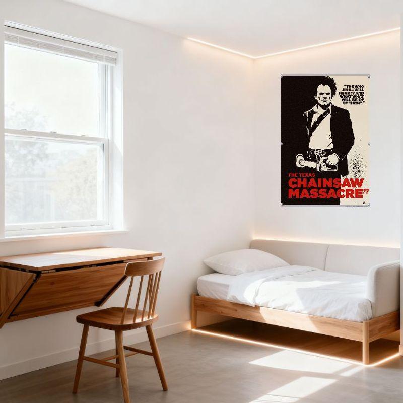 Техасская резня бензопилой Фильм ужасов Металлическая жестяная табличка Винтажная Классический фильм Настенная табличка для мужской берлоги Домашнего бара Кафе Декор