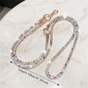 Bright Rhinestone Rhinestone Phone Lanyard Square Crystal Phone Wrist Strap  Neck Strap