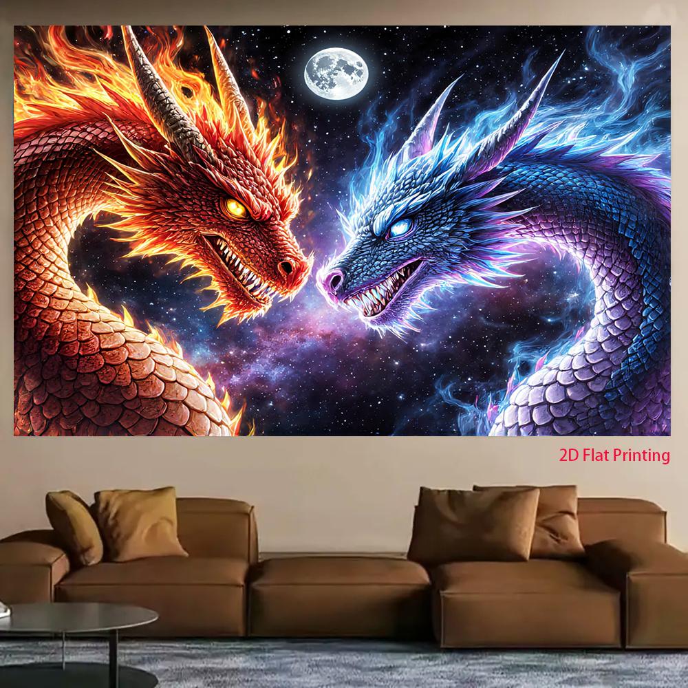 2D flat Ssangyong wrapped stunning image background cloth suitable for holiday parties and indoor events polyester