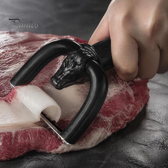 Легко очищаемая ручная овощерезка для мяса и жира, эргономичная противоскользящая ручка и U-образное изогнутое лезвие прецизионной обработки, ручная, эффективная