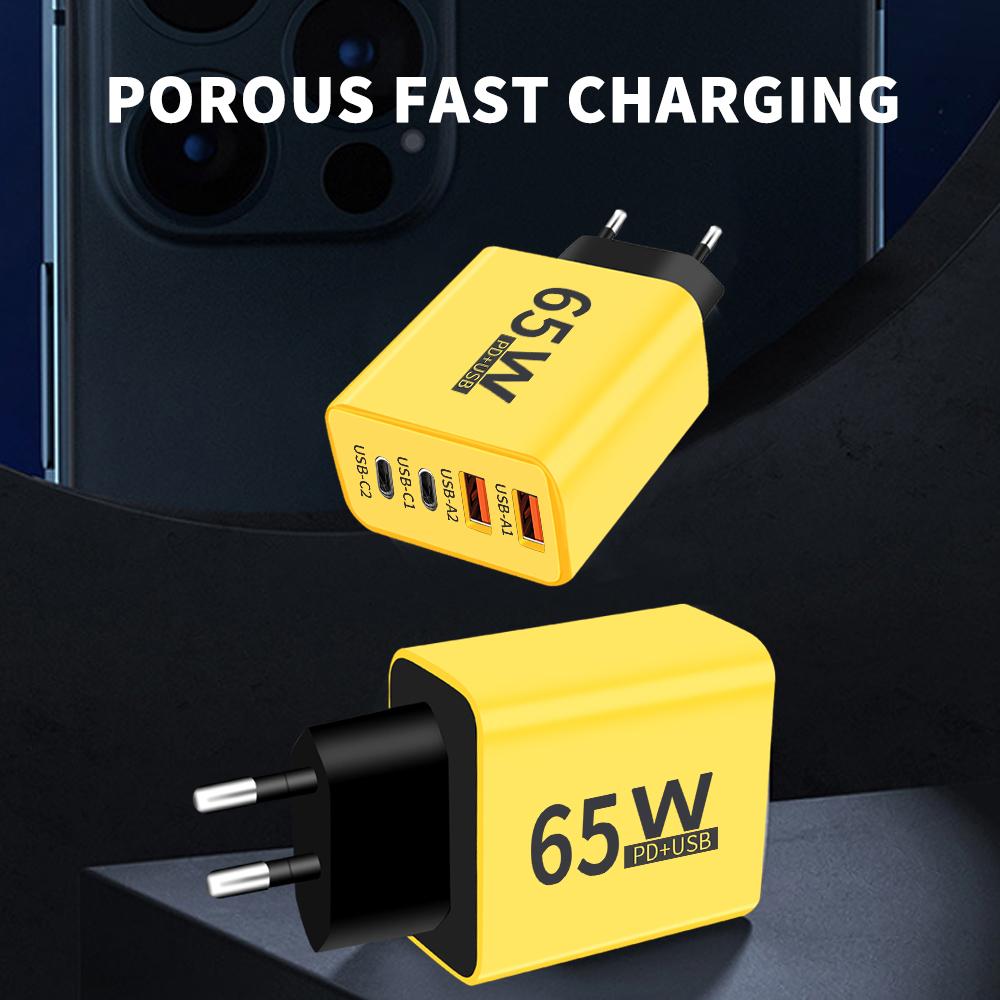Fast Charger Total 65W Type C Quick Charge 3.0 USB Charger Adapter For iPhone Samsung Xiaomi PD USB C Phone Fast Charging QC3.0