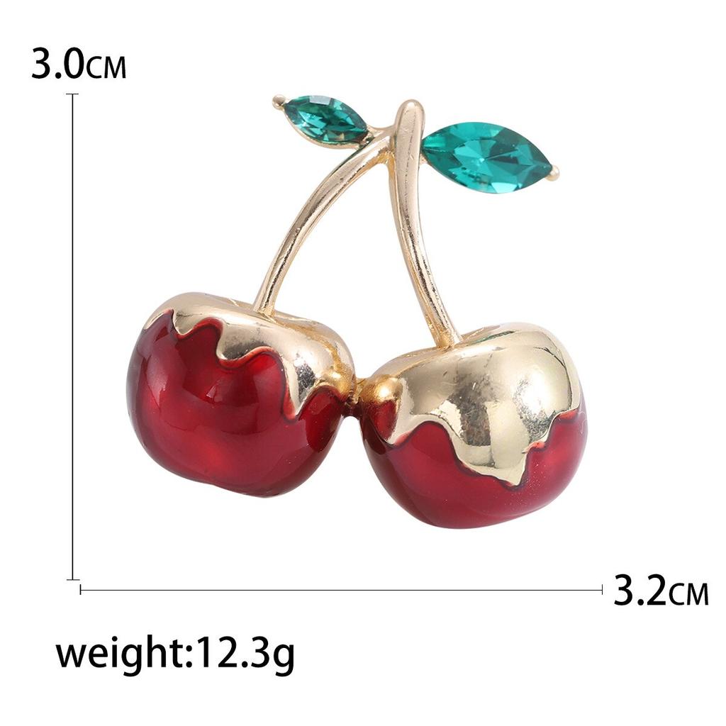 Blucome Эмалированные кремовые броши с вишней для женщин, унисекс, фрукты, летняя вечеринка, офисная брошь, булавки, подарки