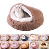 Plush Pet Cat Bed Round Cat Cushion Cat House 2 In 1 Warm Cat Basket Pet Sleep Bag Cat Nest Kennel For Small Dog Cat Dog Bed