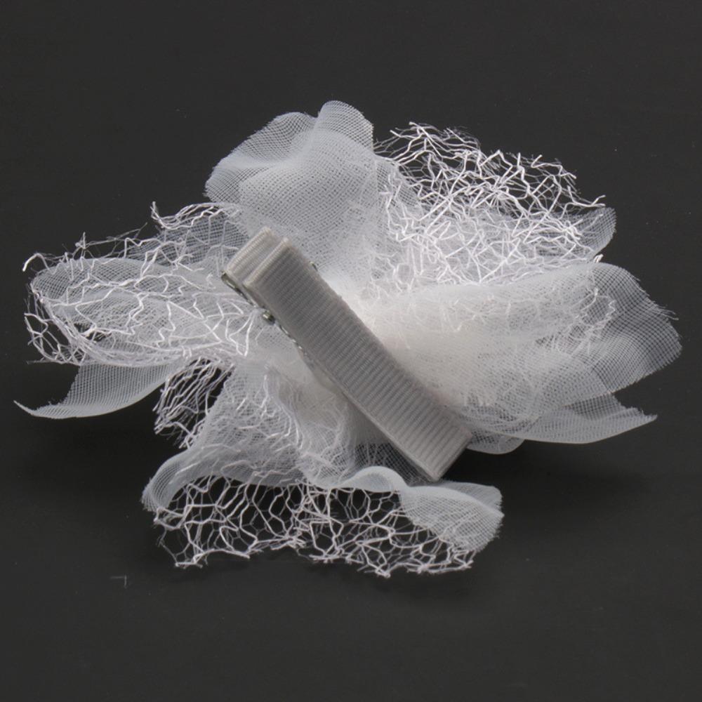 Многослойные заколки для волос с цветами по бокам, белые тканевые, шпилька, аксессуары для волос, цветочные головные уборы, невеста