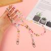 1Pc Bohemia Phone Case Anti-Loss Hanging Ornaments Strap Keychain Colorful Flower Butterfly Beaded Acrylic Phone Lanyard Rope