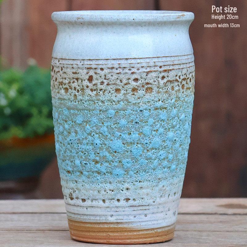 Large Yixing Ceramic Flower Pot: Nine-Tailed Fox Design, Breathable Jar for Green Plants and Flowers