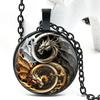 Bronze Dragon And Golden Dragon Glass Dome Handmade Chain Pendant Necklace For Men And Women Jewelry Accessories Birthday Gift