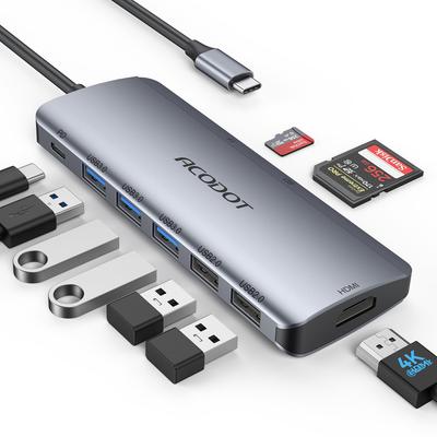 Acodot USB C Хаб USB Хаб PD 100 Вт Быстрая Зарядка HDMI Хаб 3 Порта USB Расширение Адаптер Type C со Считывателем SD Микро Карт Совместим с MacBook Pro Air