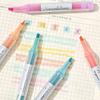 5pcs Mild Colors Highlighter Pens Set, Morandi Protect Vision Soft Chisel Brush Tip - Hued & Sparkling Fluorescent Markers