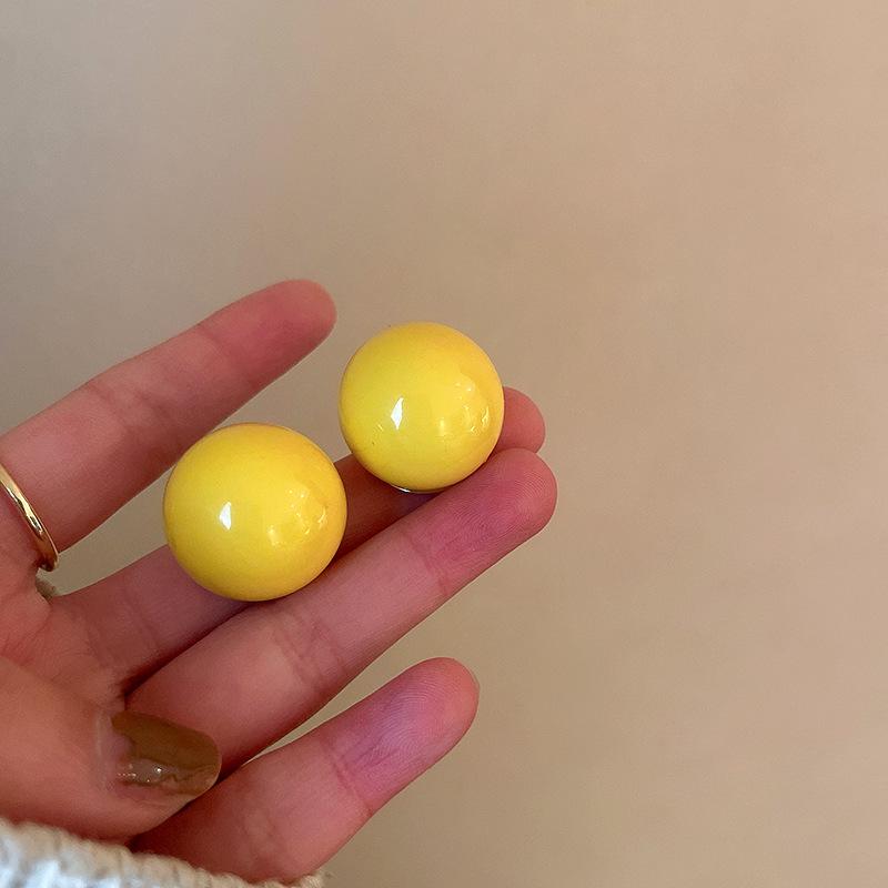 Маленькие свежие желтые серьги-пусеты с сетчатыми цветами, летние милые серьги-пусеты в стиле легкой роскоши, отпускной стиль, высококлассные серьги