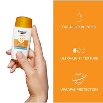 Eucerin Солнце Лицо Гидро Защита Ультра-Легкий Флюид SPF50+ (50 мл, 10 мл)