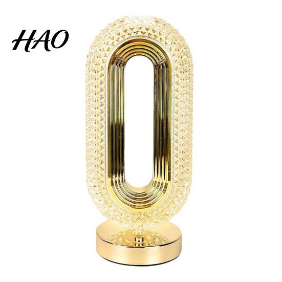 Bedroom Decorative Light Luxury Faux Crystal Table Lamp, Dimmable LED Night with Touch Atmosphere for Entrance Control Gold Base, Modern Bedside Desk