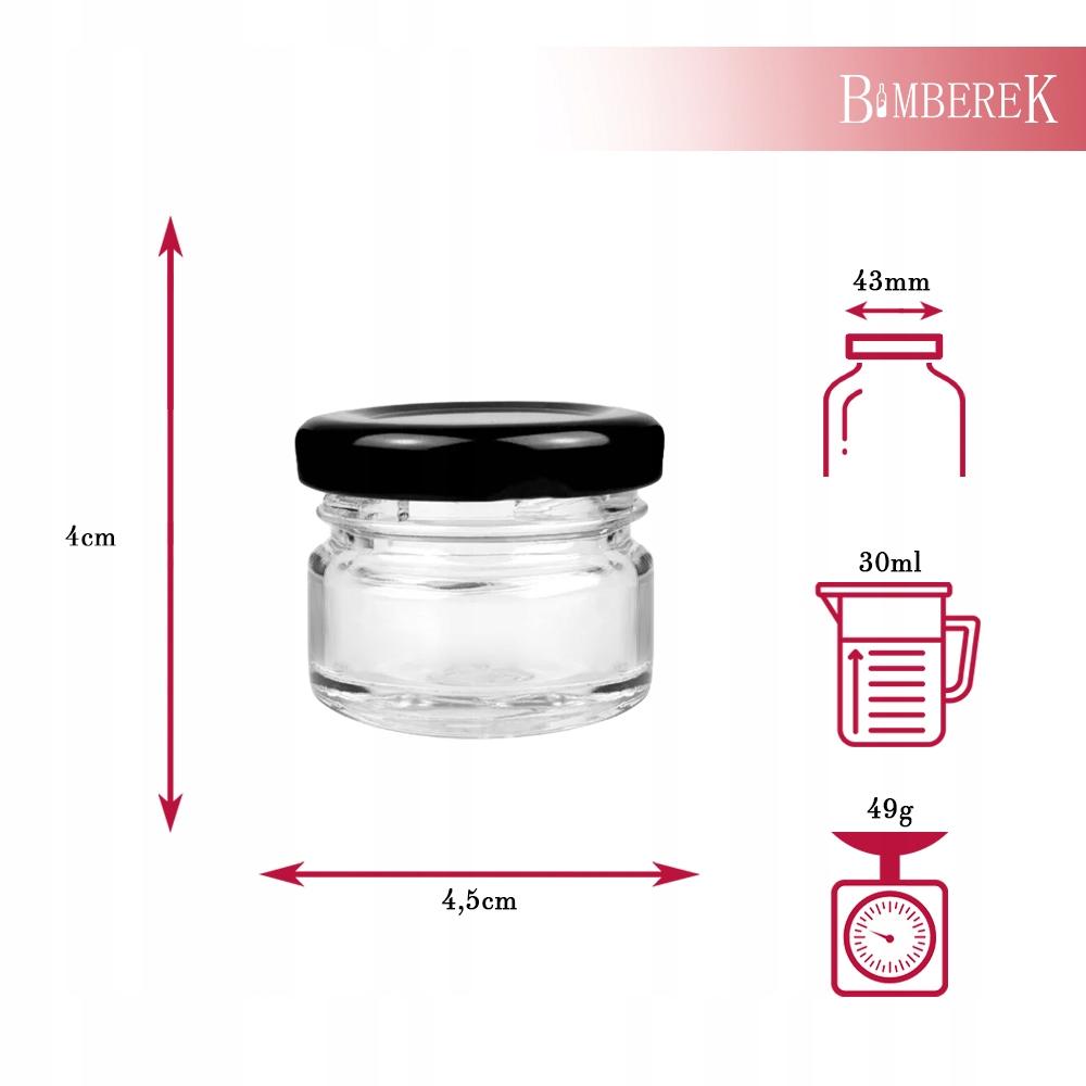 50x JAR 30ML WITH A LID HONEY JAM SPICES GIFT WEDDING HERBS PRESERVES
