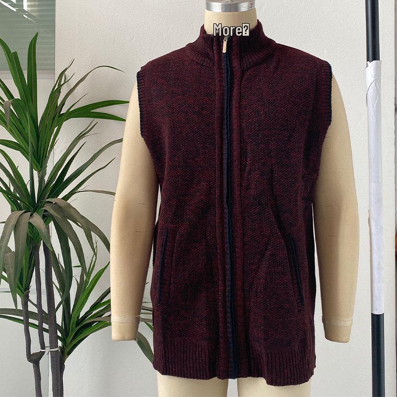 Мужской вязаный жилет с воротником-стойкой, Осень/Зима 2025