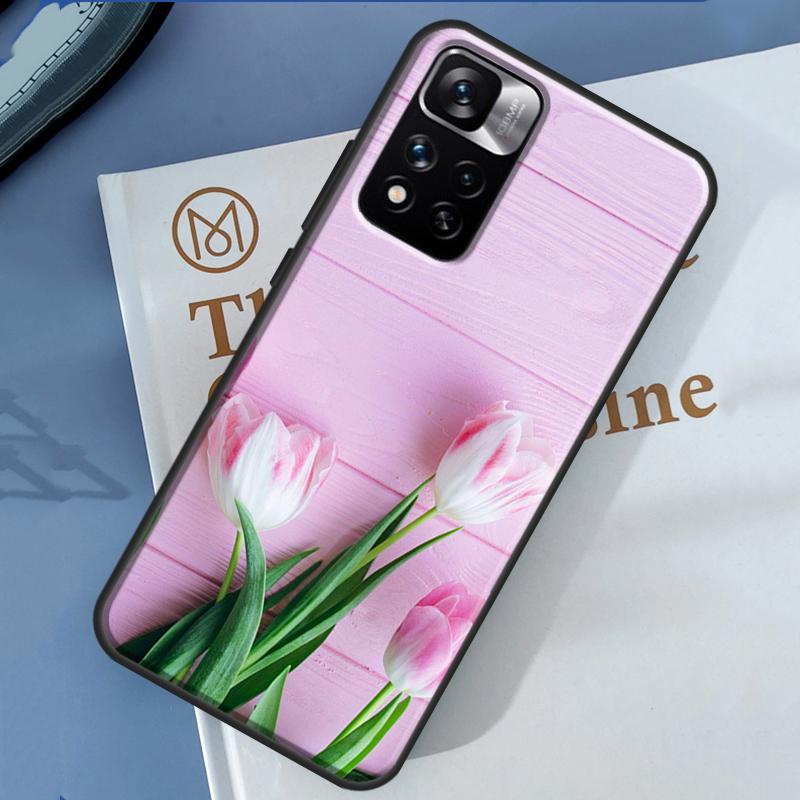 Цветочный чехол с тюльпанами для Xiaomi Redmi Note 14 13 11 9 10 12 Pro 9S 10S 11S 12S Redmi 10C 12C 13C 14C