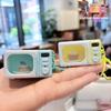 Creative Microwave Oven Keychain With Light Kawaii Oven Backpack Pendant Keyring Charm Handbag Car Pendant Keyfob Jewelry Gifts