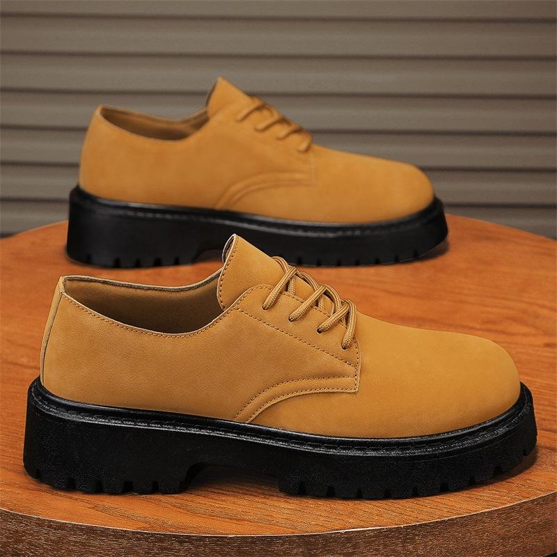 Men's Shoes Autumn New Casual Versatile Small Leather Shoes Low-top Tooling Wear-resistant Men's Martin Boots Tide