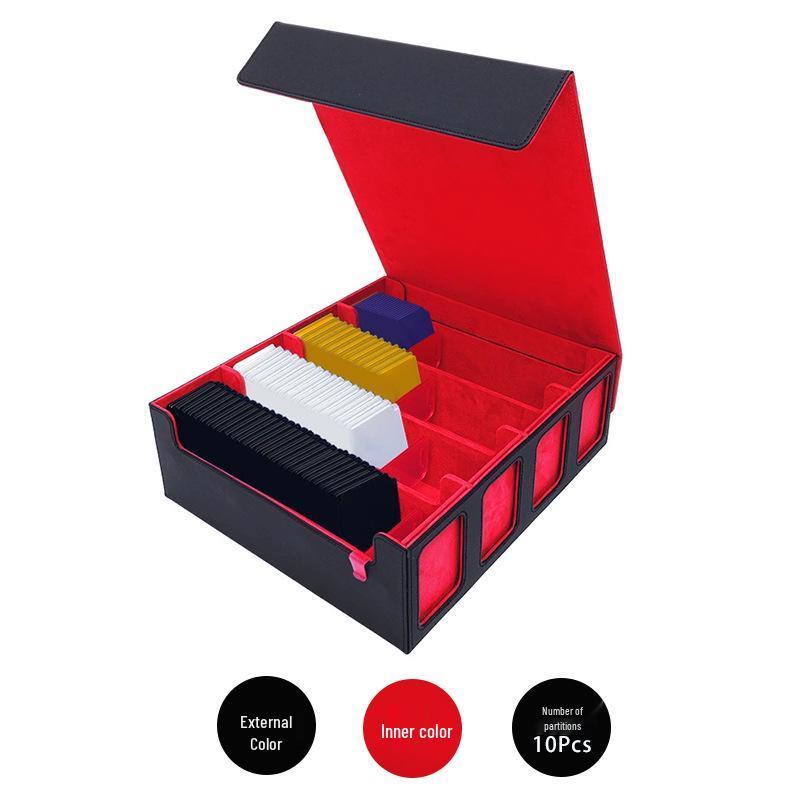 Четырехрядная коробка для хранения карт из ПУ кожи: Большая вместимость для 3000+ карт Yu-Gi-Oh