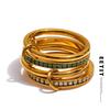 Arrivals White Green Zirconia 4 Links Stacked Ring 18K Golden PVD Plated Stainless Steel Popular Jewelry Accessories