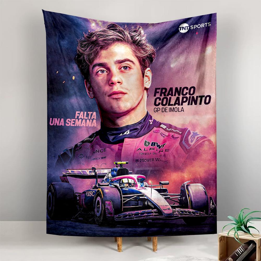 Art Tapestry - Franco Colapinto Alpine BWT Imola GP Pink F1 Rookie Racing Poster Fans Decor for Gift to Fans